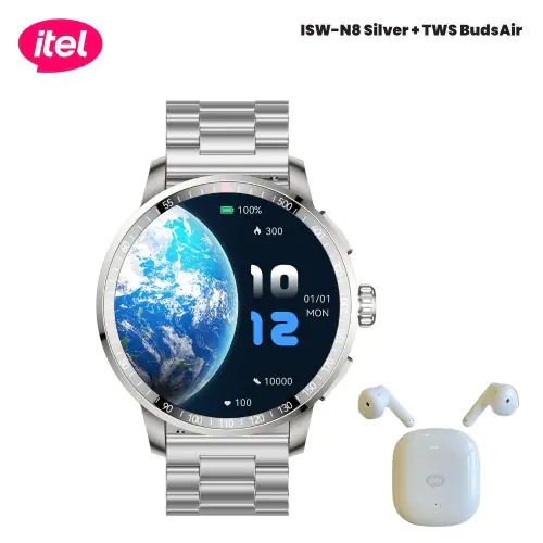 itel Horizon N8 Smart Watch with BudsAir 3 | 1.43" AMOLED Display | BT Calling | 1000 Nits | 100+ Sports Modes | IP68 Waterproof | AI Voice Assistant | Wireless Earbuds Combo