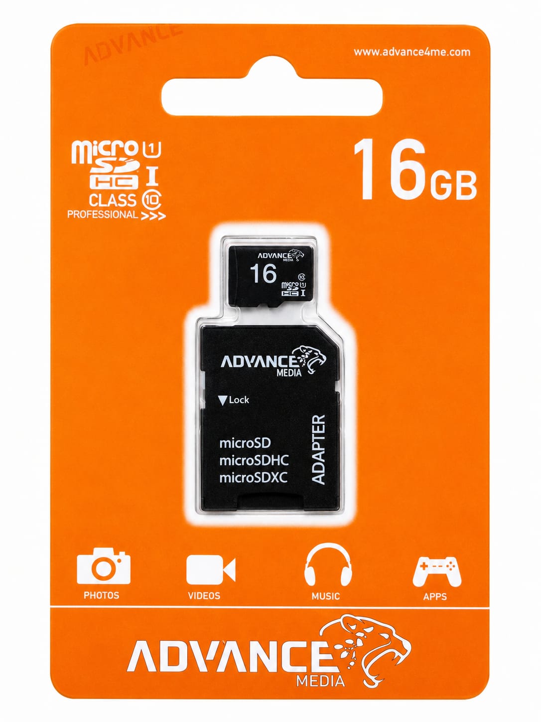 Advance 16GB Micro SD Memory Card with SD Adapter – High-Speed Storage for Phones, Tablets & Cameras
